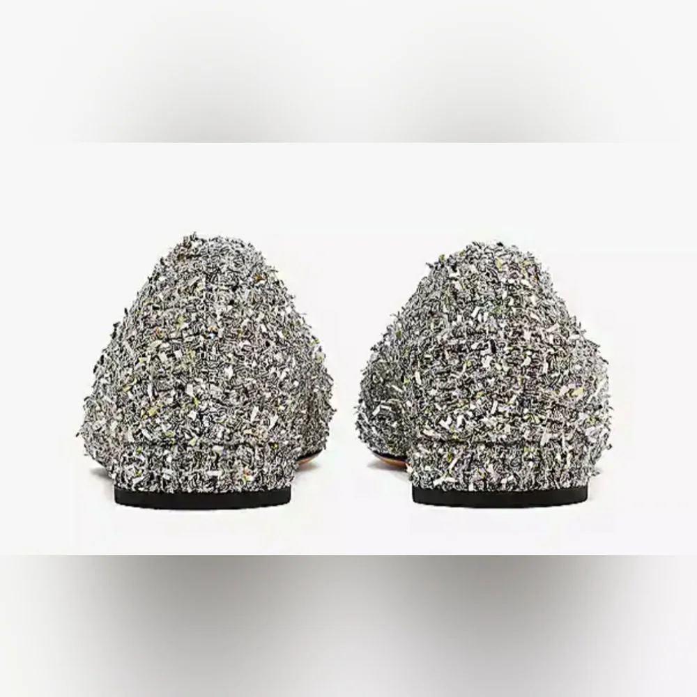 Kate Spade "buckle up" metallic tweed flats - worn once! - Picture 4 of 9